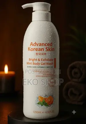 Advanced Korean Skin Bright Exfoliate Mint Body Gel Wash - 1200ml
