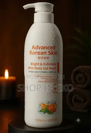 Advanced Korean Skin Bright Exfoliate Mint Body Gel Wash - 1200ml