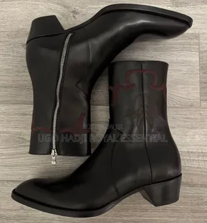Jarod John LeonardWestern Black Leather Side-Zip Boots-Premium Quality