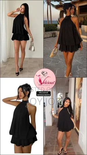 Halter Bubble Neck Dress