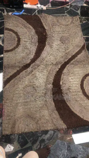 Shaggy Center Rug - Brown Cream - Thick Soft - 4x6