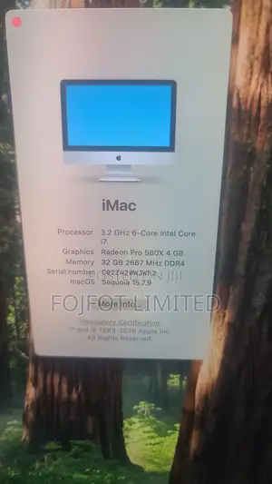 Desktop Computer Apple 32GB Intel Core i7 SSD 512GB
