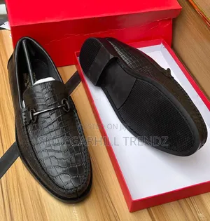 Classy Men Leather Loafers Ferragamo in Big Sizes 47-50