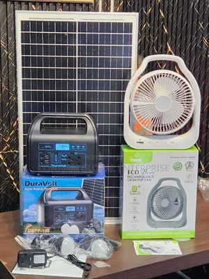 150W Rechargeable Solar Generator + 50W Solar Panel – Free Fan