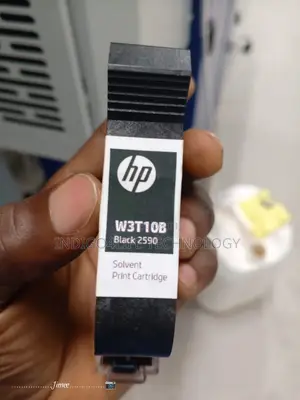 HP W3T10B Black Solvent Cartridge, Quick Dry Inkjet