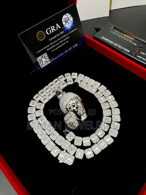 VVS Mossainite Diamond Box Baguette Square Neckchain Drummer Boy P.D