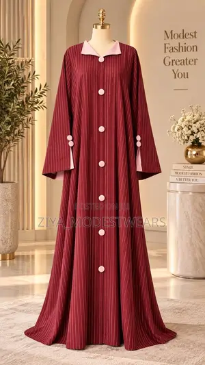 Elegant Striped Kaftan Dress | Office Casual Wear