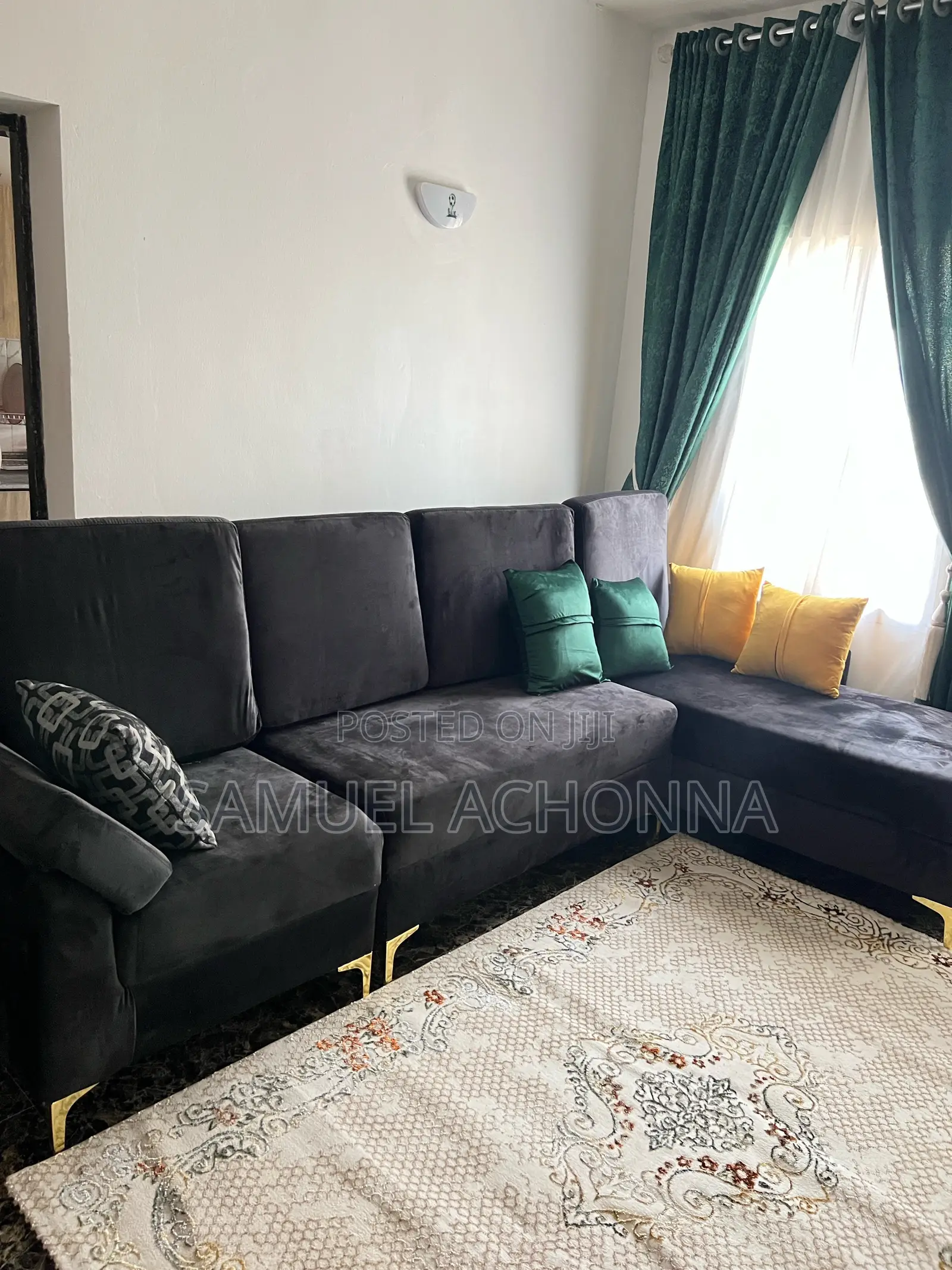 L-Shaped Sofa With Center Table