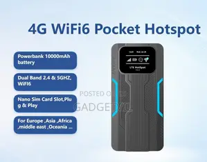 4G WiFi6 Portable WiFi Hotspot Router With Power Bank Function