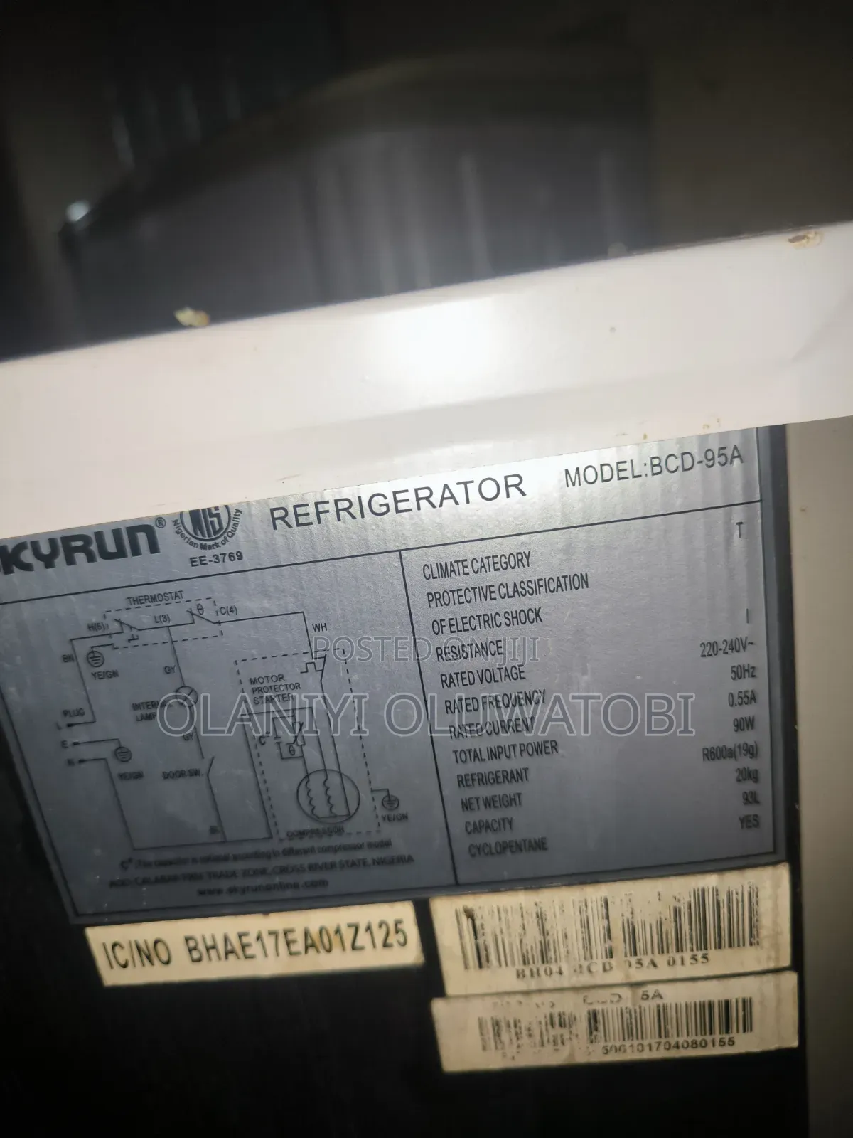 Skyrun 93 Litres Refrigerator