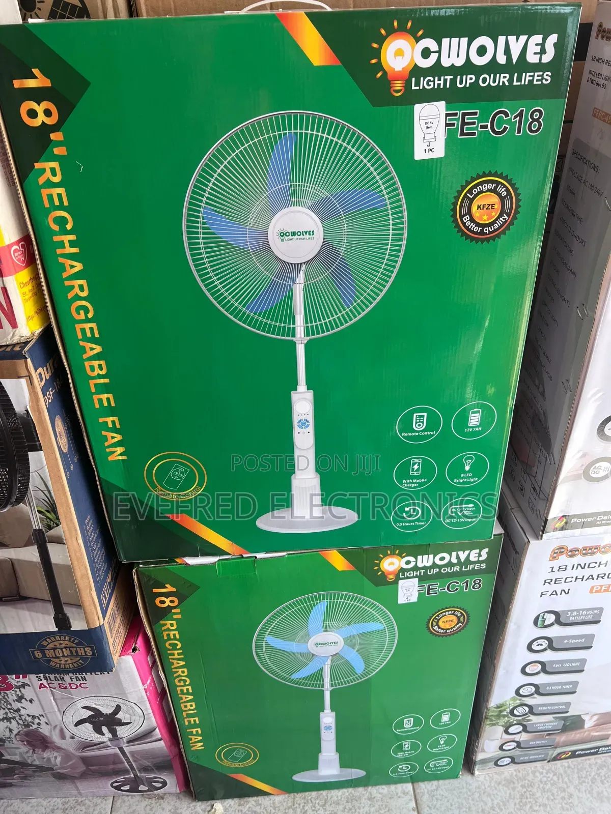 Solar Rechargeable Fan With Big Panel and Bulb C-Wolves