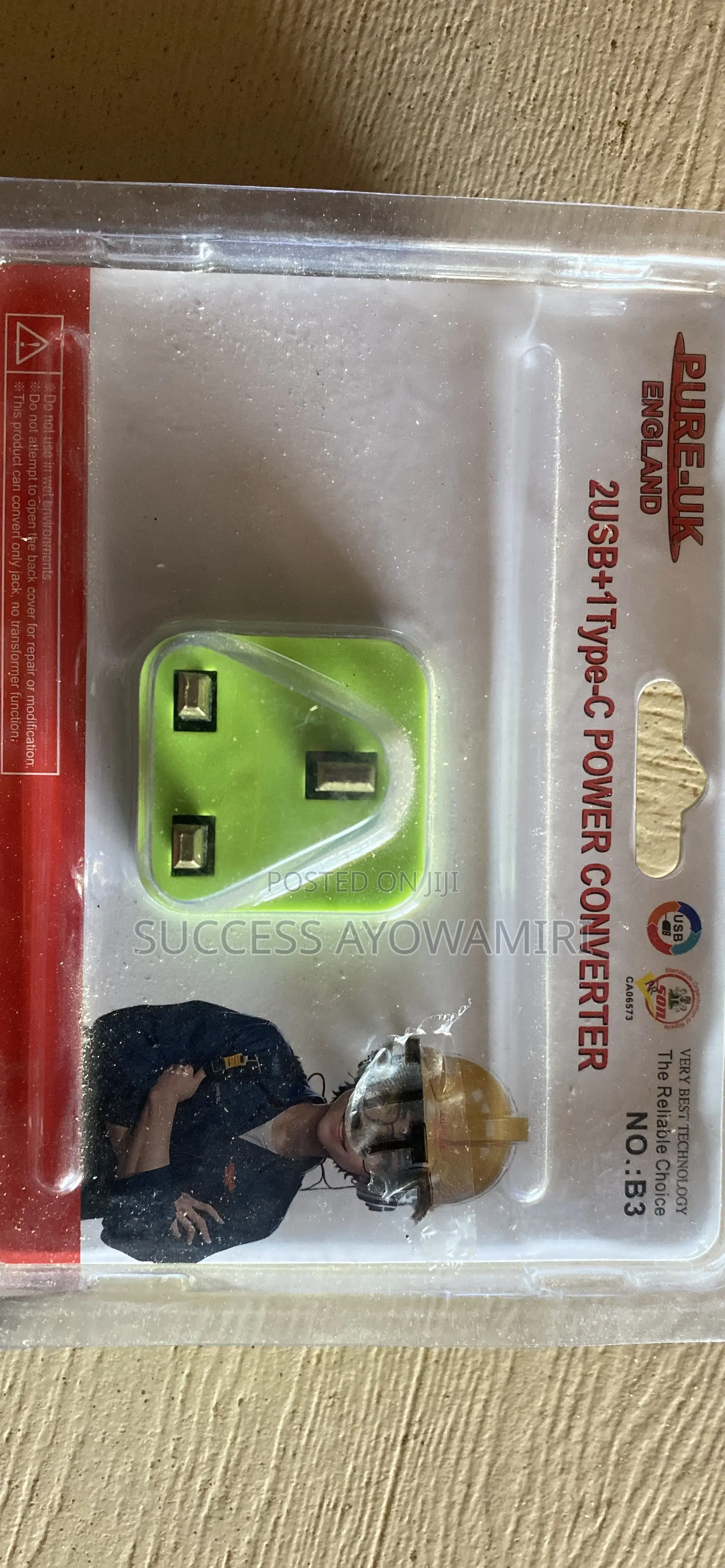2 USB +1 Type C Multi Socket Power Converter