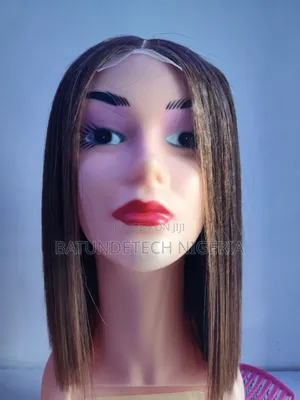 Human Hair Blend Brown on Black