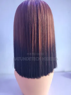 Human Hair Blend Brown on Black