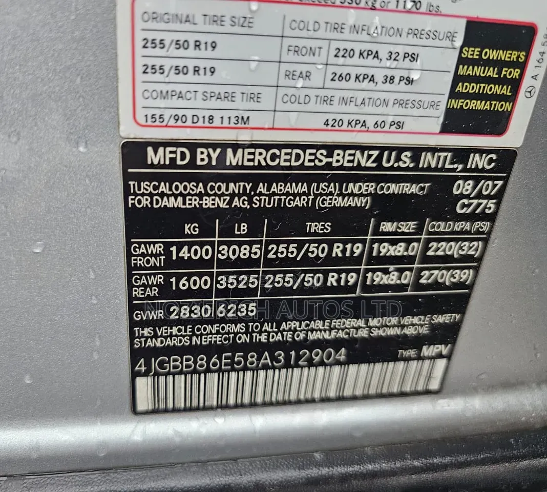 Mercedes-Benz M Class 2008 Silver