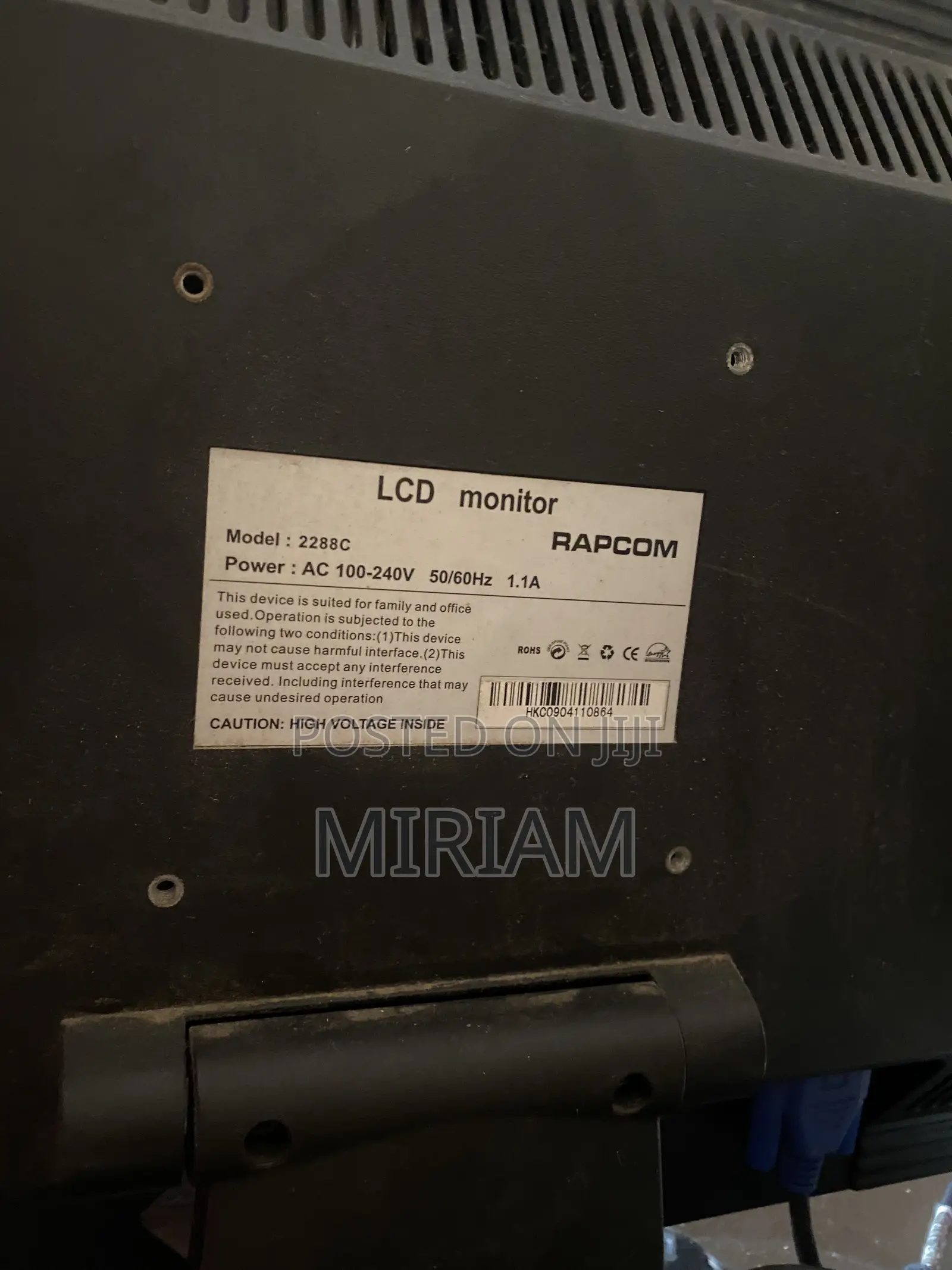 RAPCOM 22” LCD Monitor – Clean Working