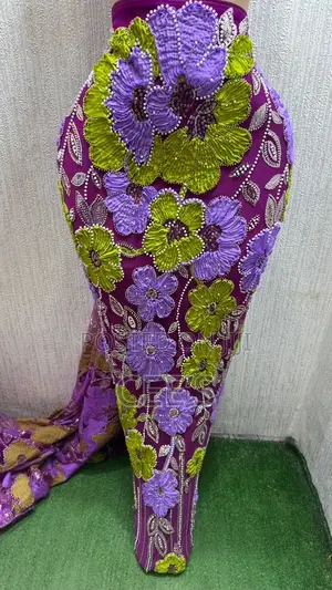 Luxurious Flowery Beaded Lace