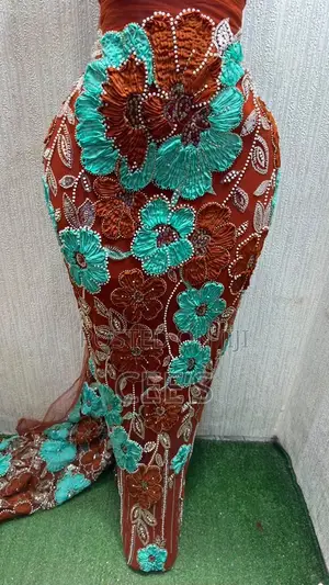 Luxurious Flowery Beaded Lace