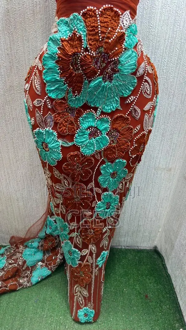 Luxurious Flowery Beaded Lace