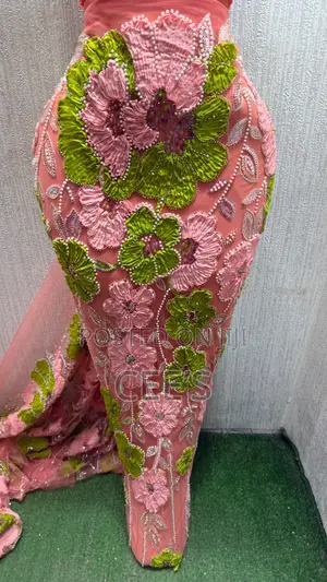 Luxurious Flowery Beaded Lace