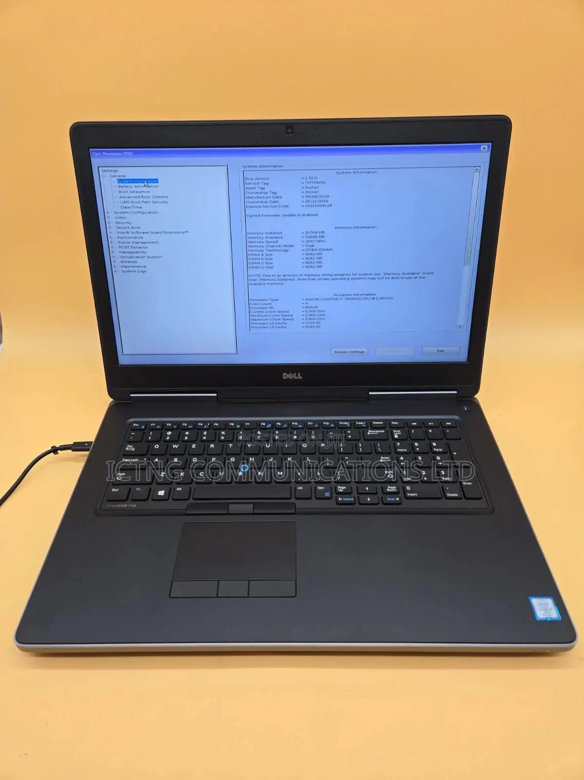 Laptop Dell Precision 7710 16GB Intel Core i7 SSD 512GB