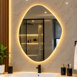 Modern 70x50cm Irregular Shaped Led Wall Mirror for Bathroom