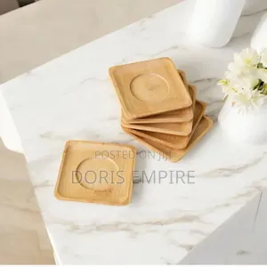 Customizable Square Shape 6pcs Bamboo Coasters.