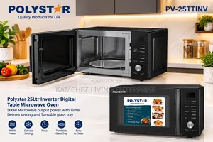 Polystar 25L Polyester Inverter Digital Microwave Oven-Fast Heating