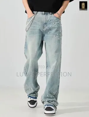 Premium Quality Luxury Denim Baggy Jeans Raw Fabrics Quality Denim