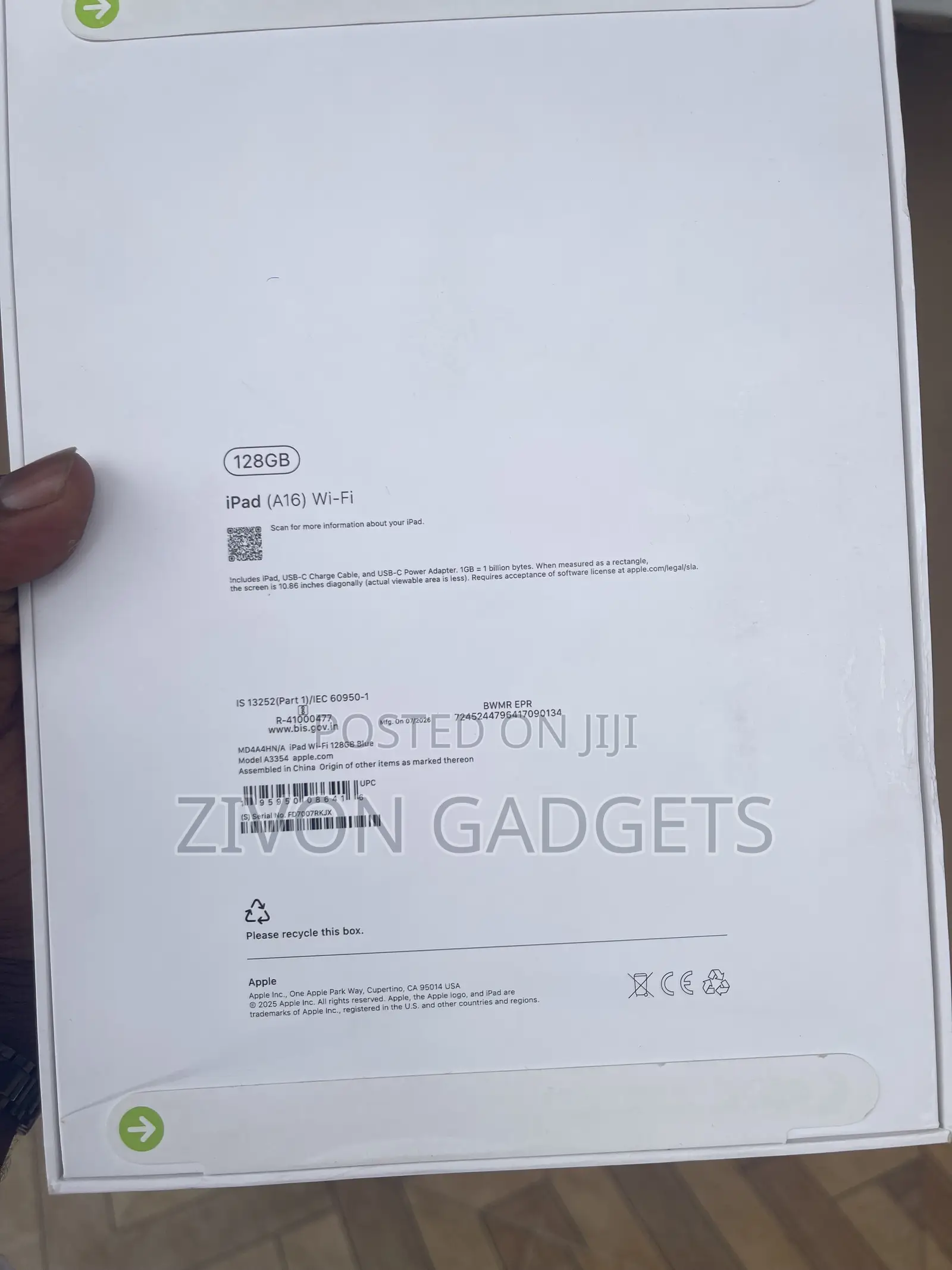 New Apple iPad (2025) 128 GB Silver