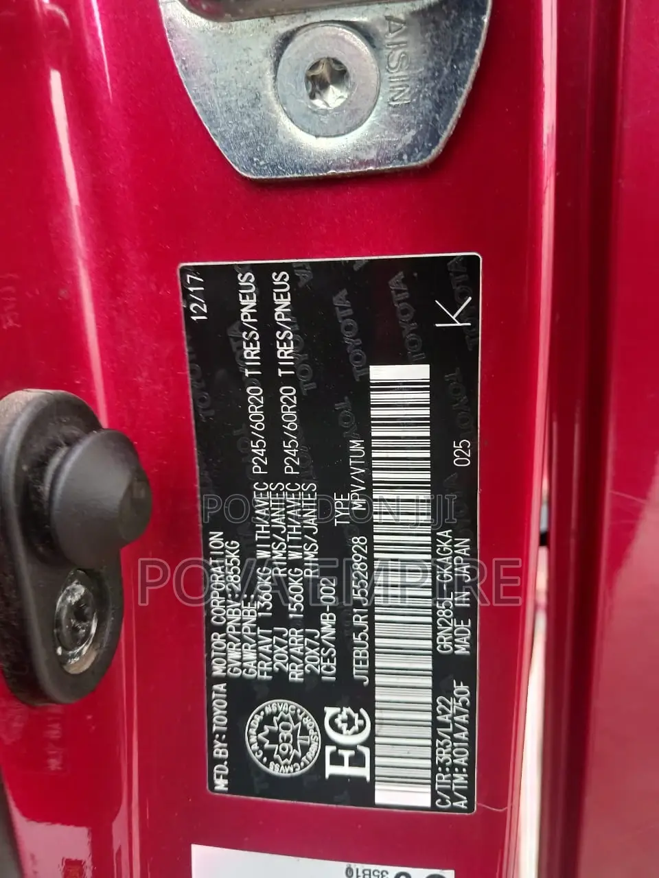 Toyota 4-Runner Limited 4x4 2018 Red