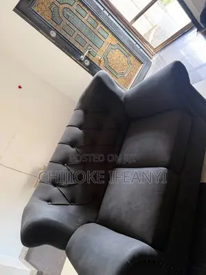 8 Seater Black Sofa
