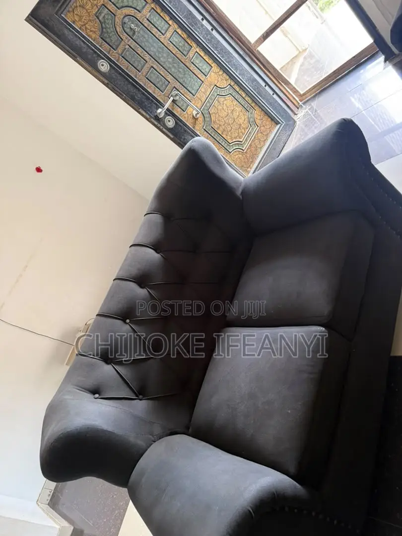 8 Seater Black Sofa