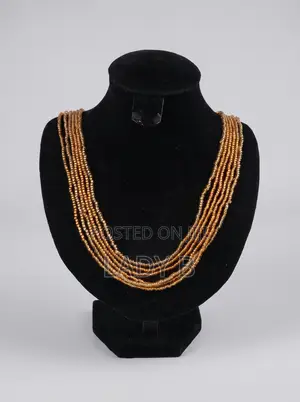 Multi-Strand Earthy Amber Beaded Statement Necklace