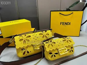 Fendi Floral À Jour Baguette Bag