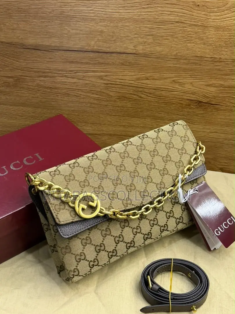 Gucci Medium Embossed Chain Shoulder Bag