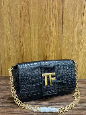 Tom Ford Croc-Embossed Premium Leather Shoulder Bag