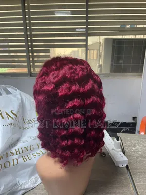 12" Full Frontal Deepwave Wig Human Hair in Wine #350 (Sc)