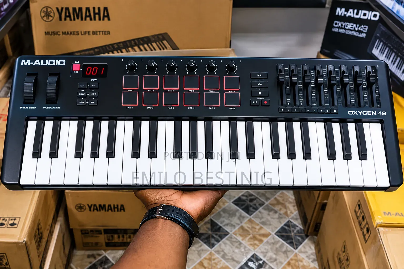 Oxygen 49 Keys Midi Keyboard Controller With Drum Pad and Pitch Bend