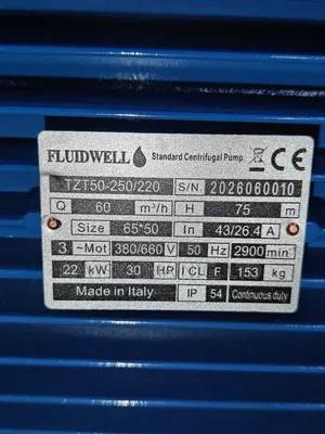 22kw/30hp Fluidwell Centrifugal Pumps