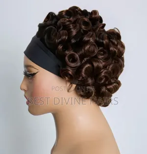 SDD Quality Short Band Bounce Wig in Color 4,  Human Hair 