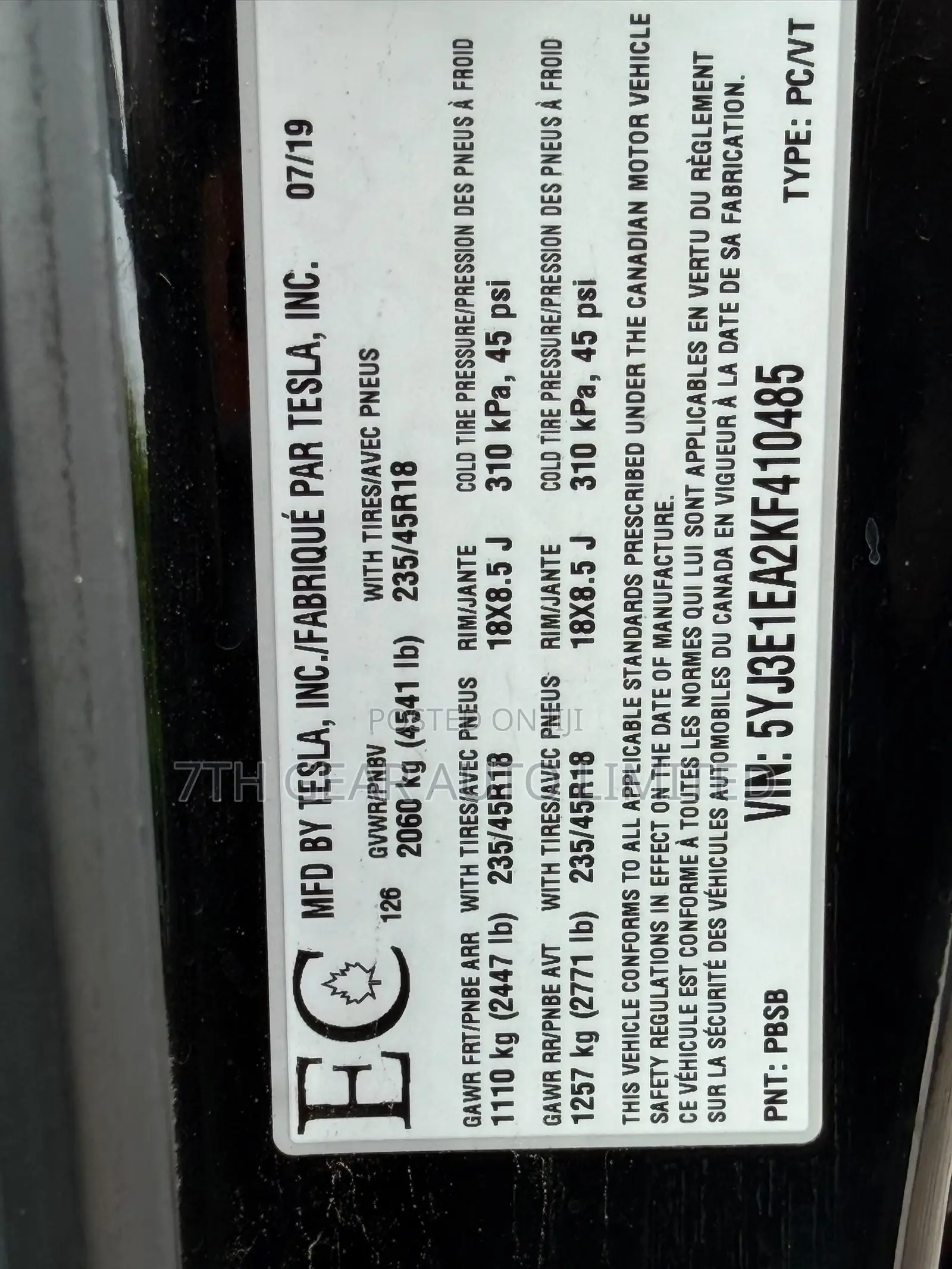 Tesla Model 3 Long Range AWD 2020 Black