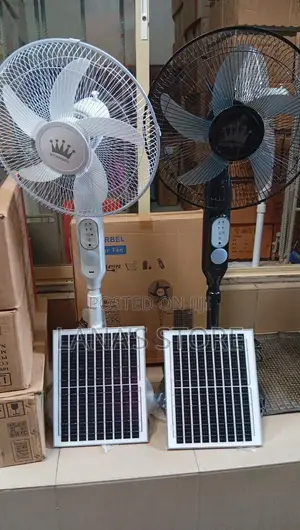 Rechargable Standing Fan With Solar Panel