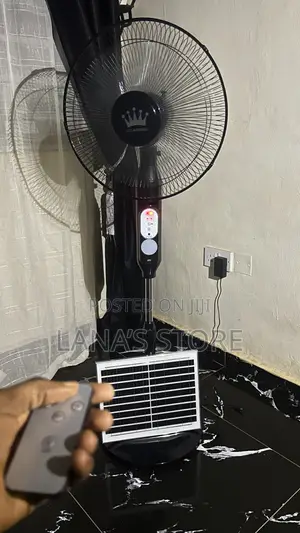 Rechargable Standing Fan With Solar Panel