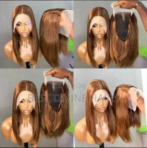 10" 5*1 Bob Wig in #4, Human Hair Double Drawn Quality ( Get)