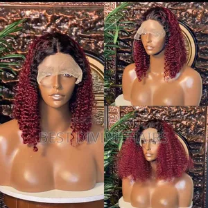 10" 5*1 Jerry Curls Wig Human Hair in Dd Quality in 1b/99j (Get)