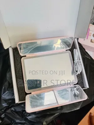 Box for a Tricolor LED Makeup Mirror Featuring Three Folding Panels,