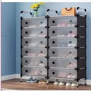 7layer Shoe Rack 2pertition Double Quality Plastic Wardrobe