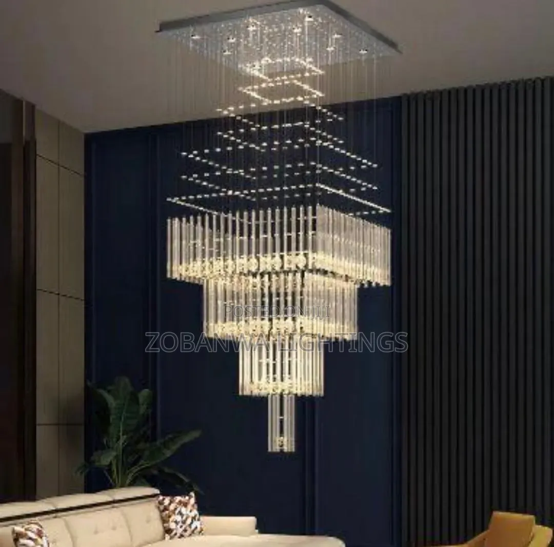 Modern Square Base Crystal Ceiling Chandelier,Lustre Villa