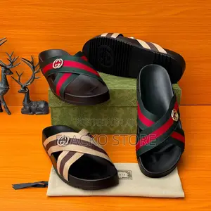 Premium Gucci Cross Leather Slippers